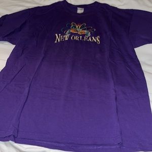 Purple graphic New Orleans tee shirt